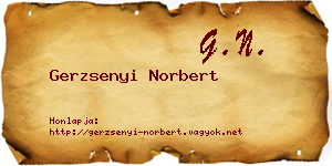 Gerzsenyi Norbert névjegykártya