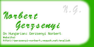 norbert gerzsenyi business card